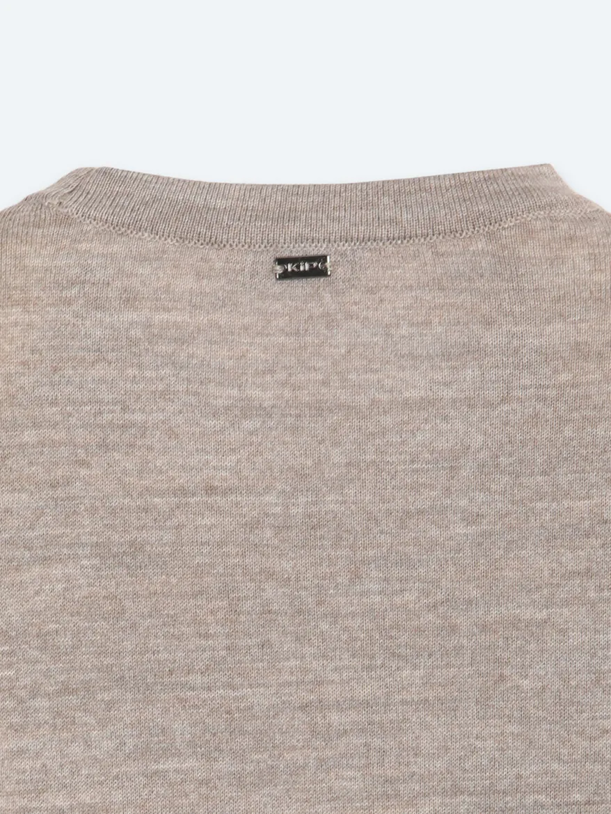 Beige Knitwear Sweatshirt - 12