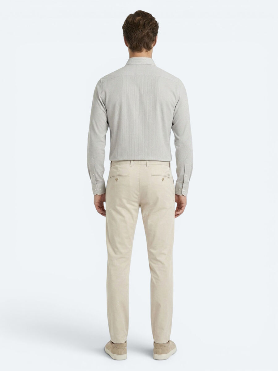 Beige Material Jogging Fit Casual Trousers - 4