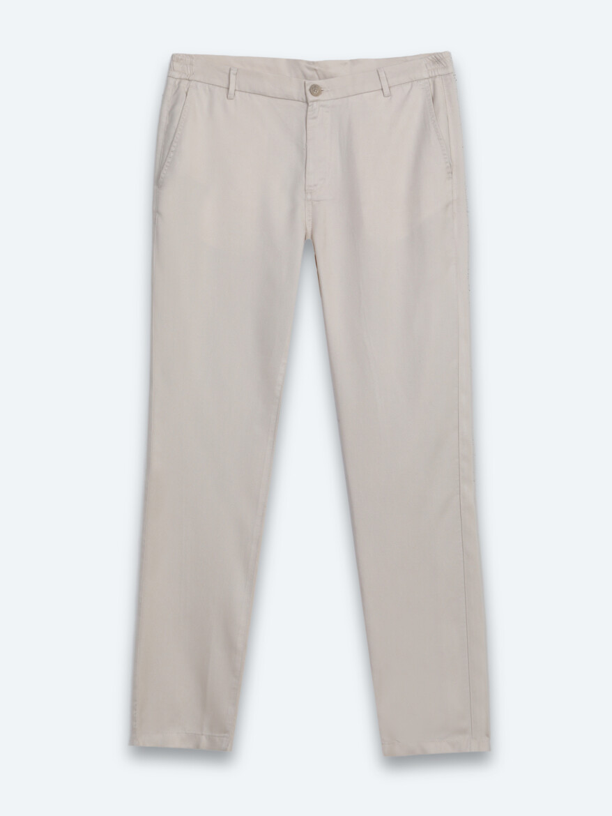 Beige Material Jogging Fit Casual Trousers - 5