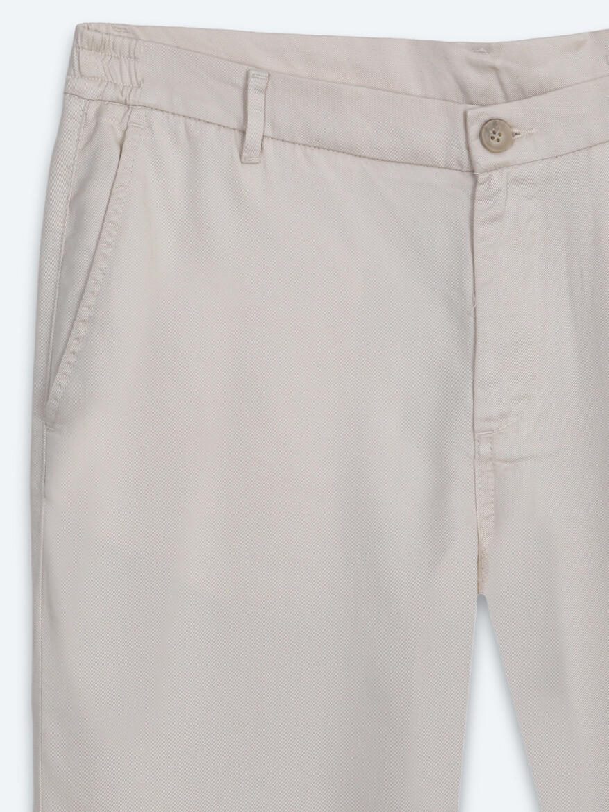 Beige Material Jogging Fit Casual Trousers - 6