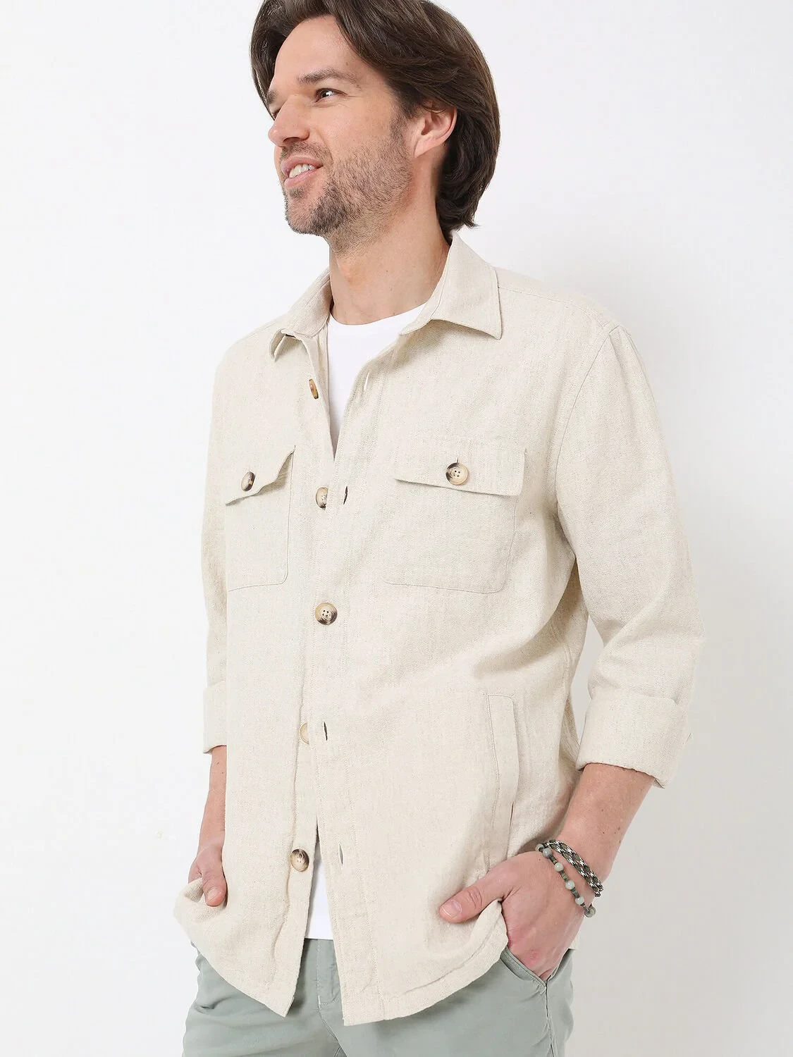 Beige Overshirt - 1