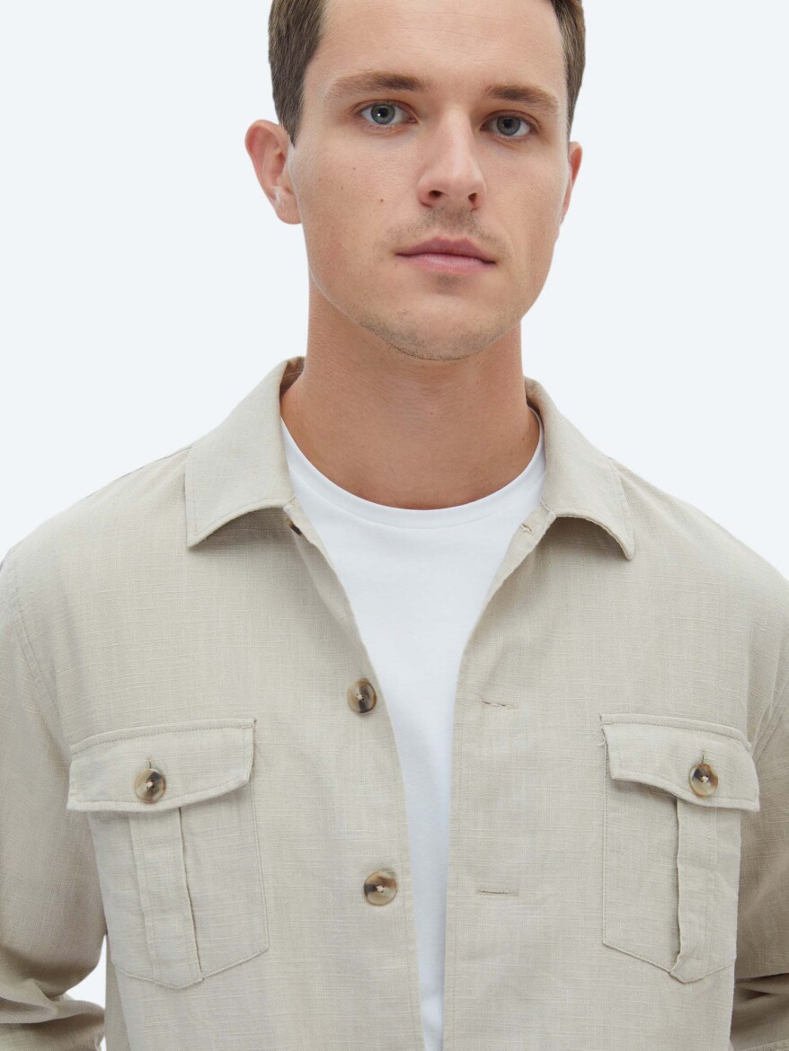 Beige Overshirt - 4