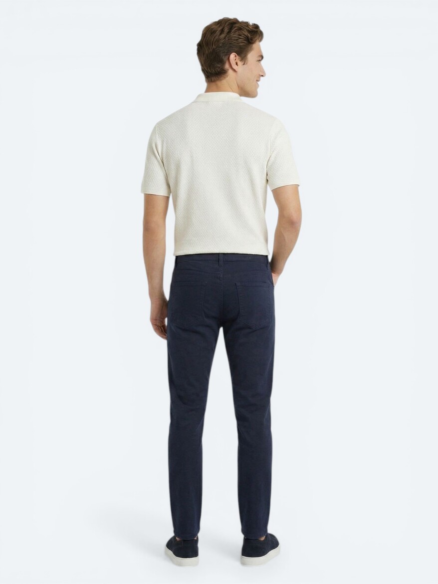Beige Patterned Cotton Blended T-Shirt - 3