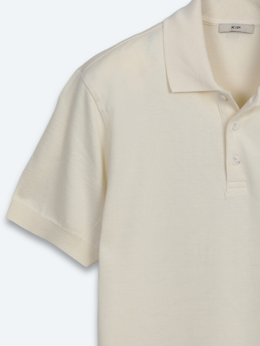 Beige Plain 100% Cotton T-Shirt - 7