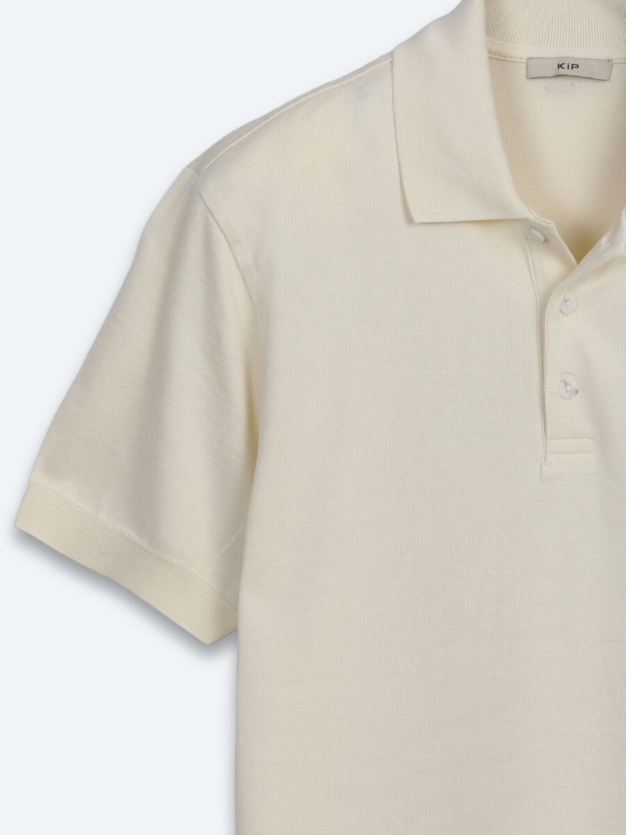 Beige Plain 100% Cotton T-Shirt - 7