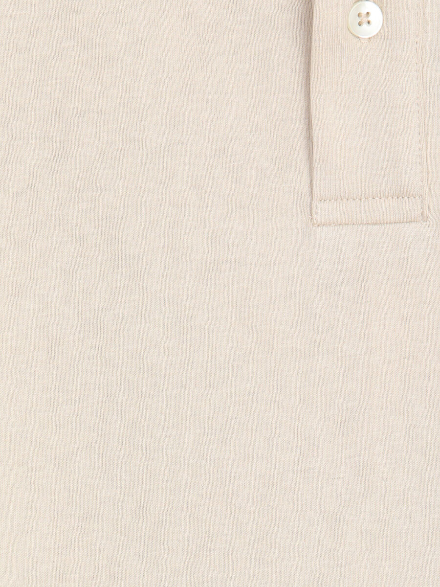 Beige Plain Cotton Blended T-Shirt - 9