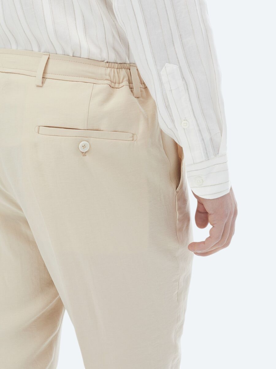 Beige Plain Modern Fit Suit - 18