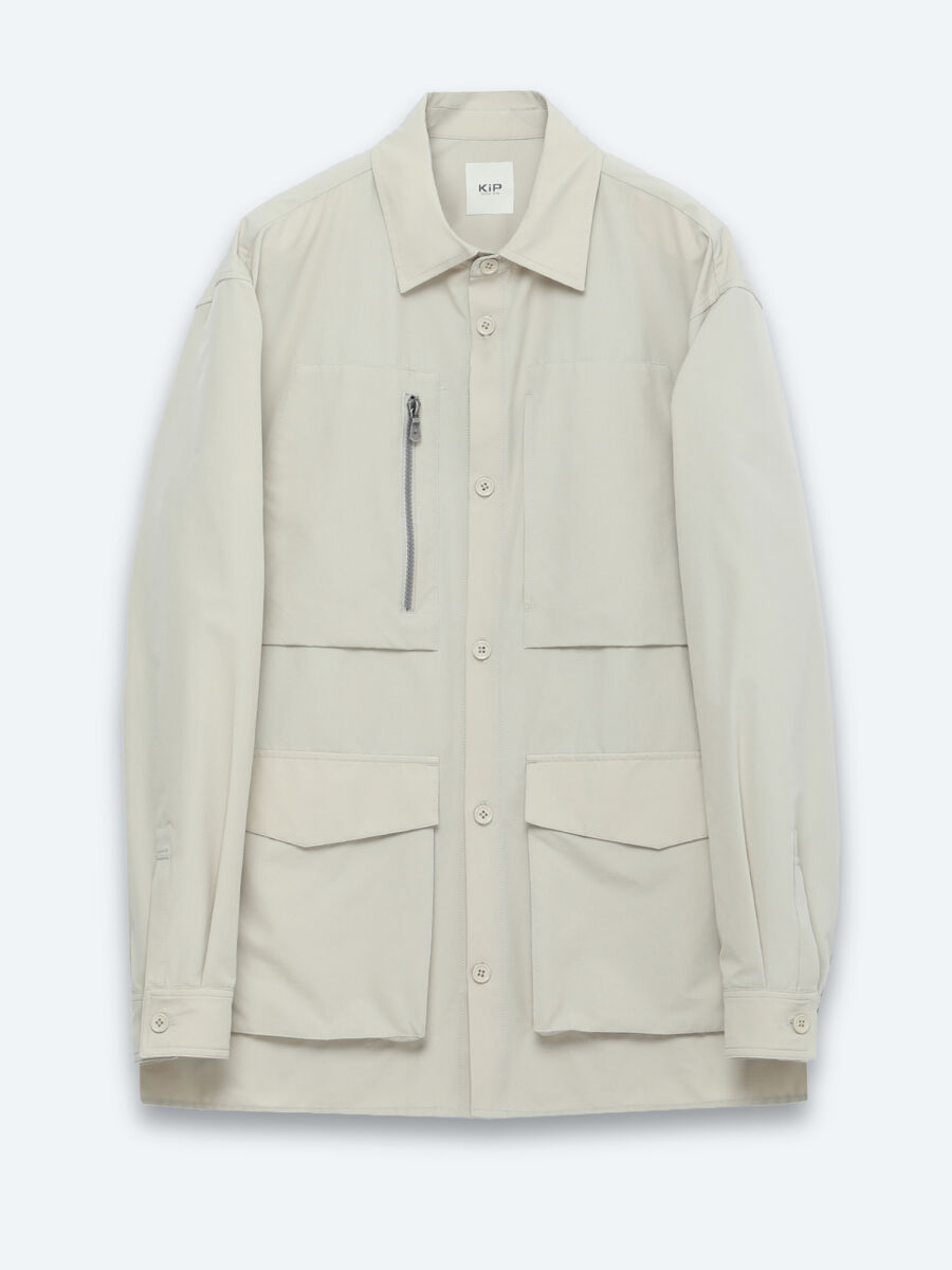 Beige Plain Regular Fit Lightweight Jacket - 6