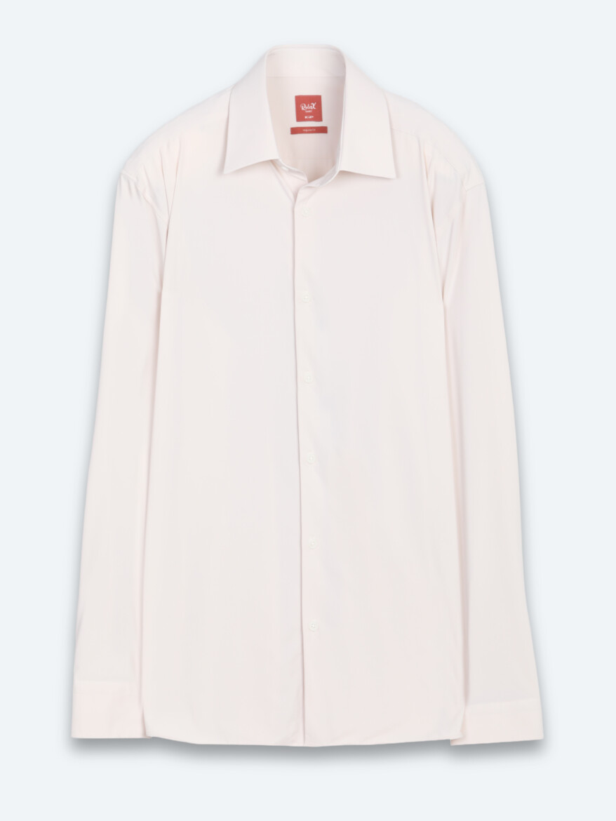 Beige Plain Regular Fit Long Knitting Casual Shirt - 6