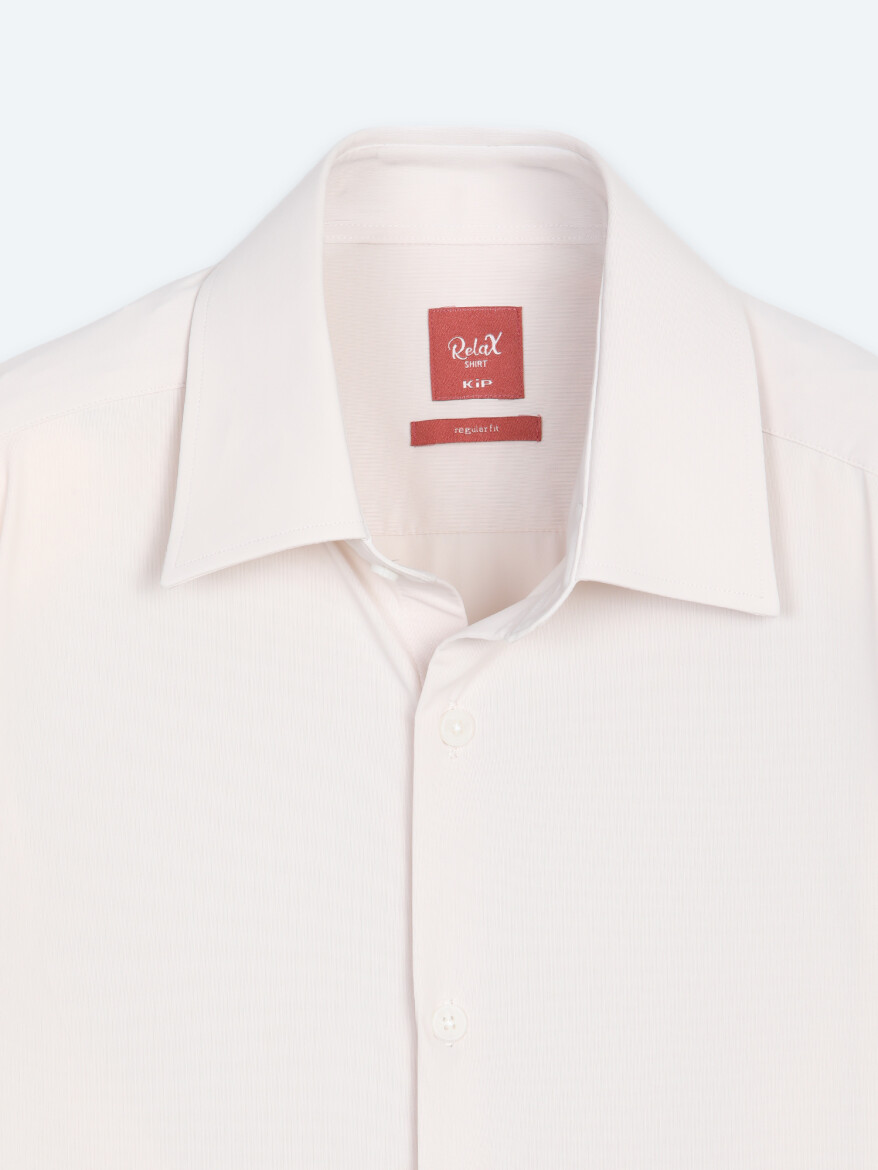 Beige Plain Regular Fit Long Knitting Casual Shirt - 8