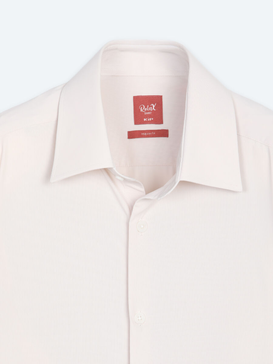 Beige Plain Regular Fit Long Knitting Casual Shirt - 8