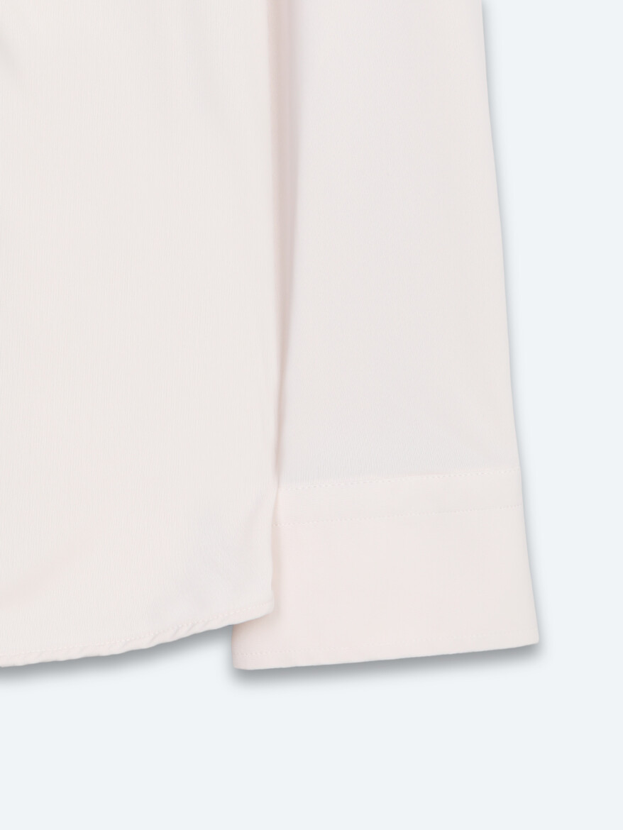 Beige Plain Regular Fit Long Knitting Casual Shirt - 9