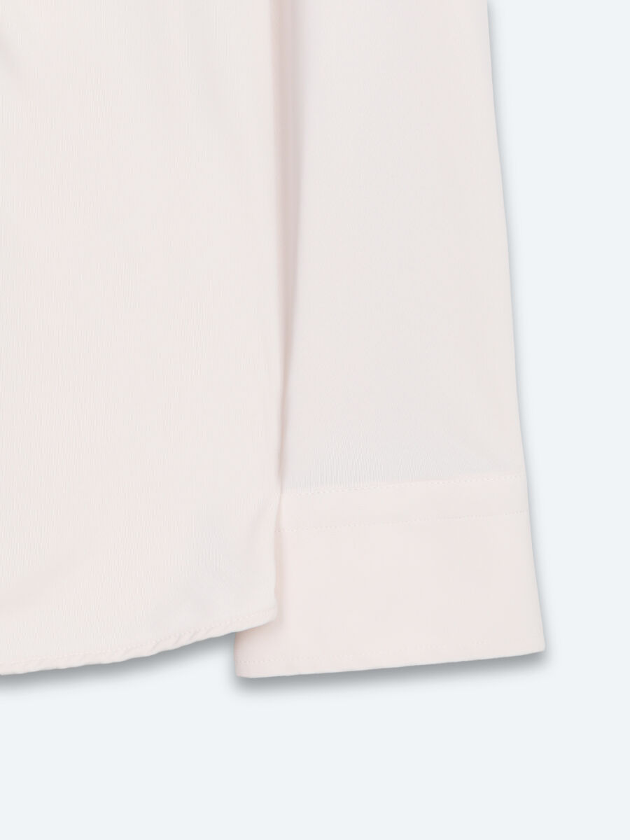 Beige Plain Regular Fit Long Knitting Casual Shirt - 9