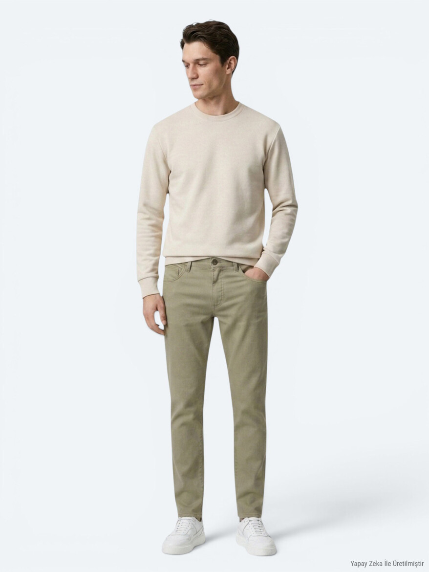 Beige Plain Sweatshirt - KİP