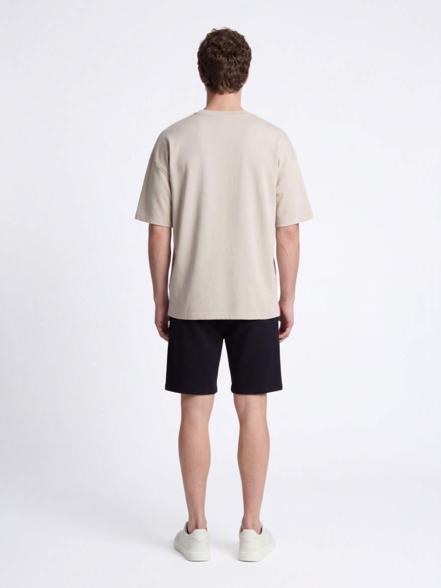 Beige Plain T-Shirt - 5