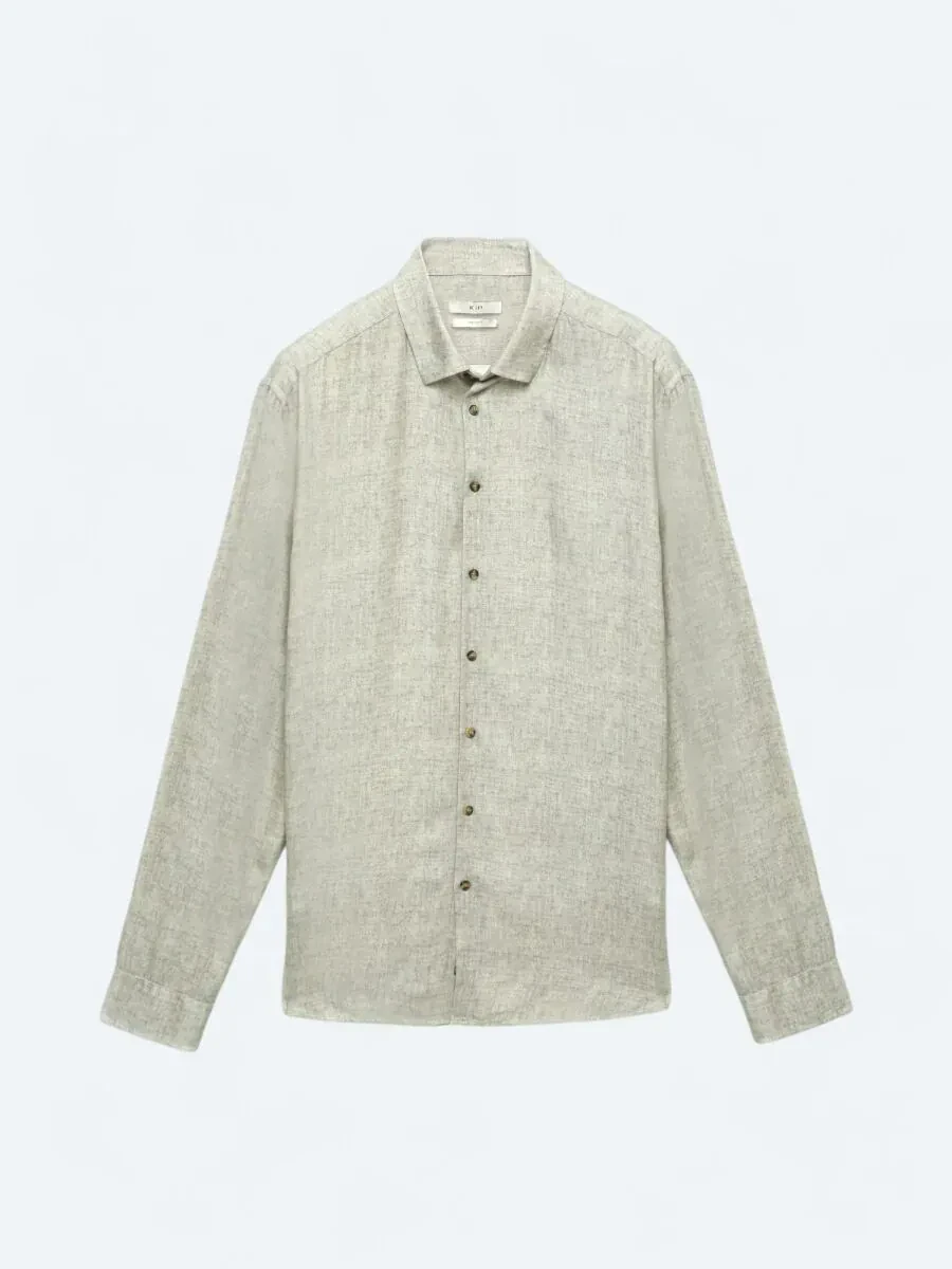 Beige Printed Regular Fit Weaving Casual Shirt - 6