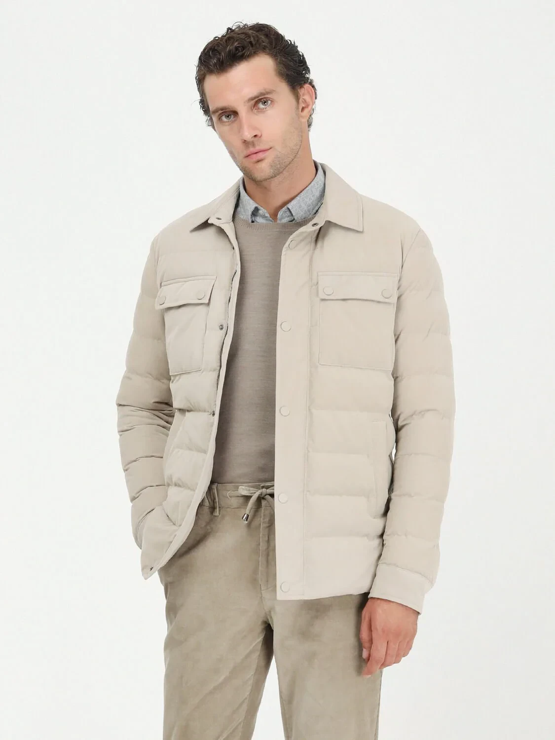 Beige Regular Fit Blazer - 1