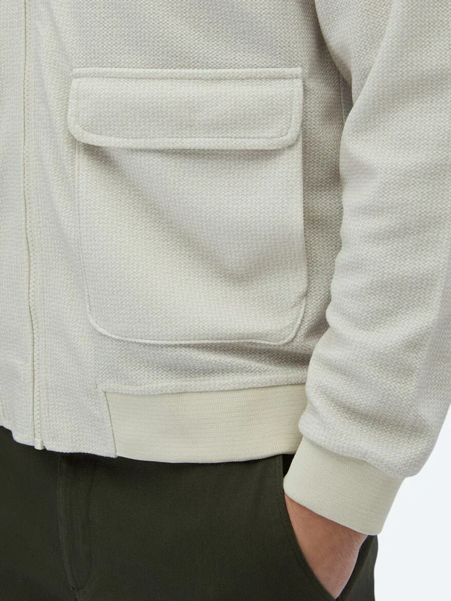 Beige Regular Fit Casual Knitting Coat - 5