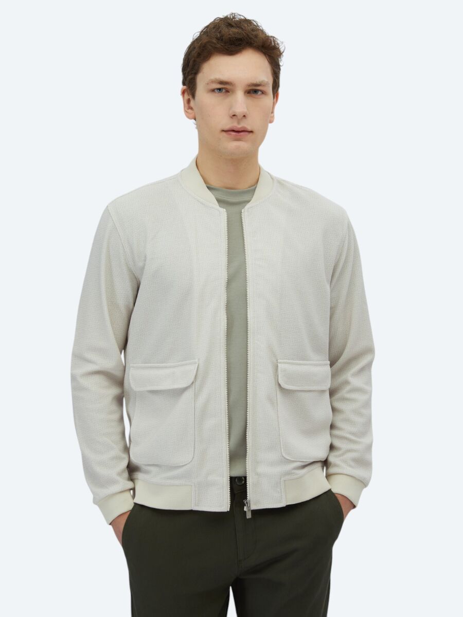 Beige Regular Fit Casual Knitting Coat - 1