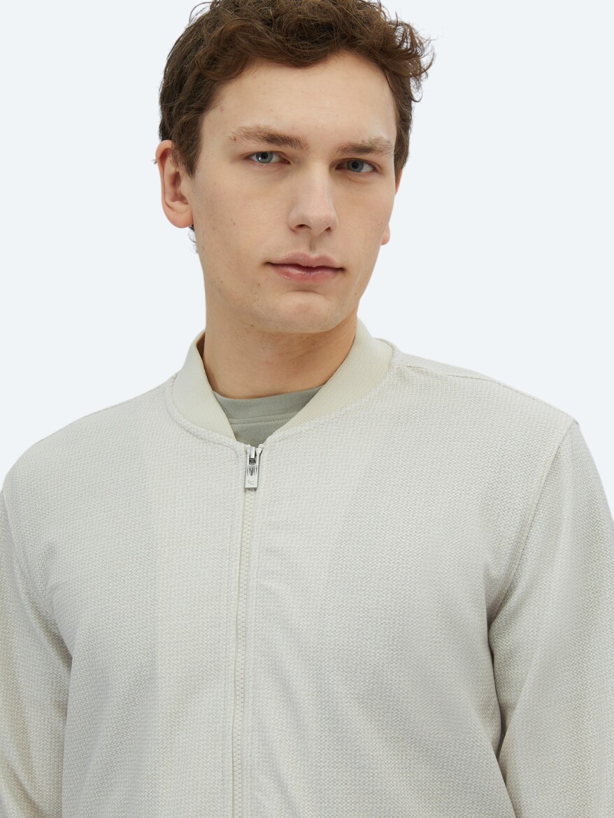 Beige Regular Fit Casual Knitting Coat - 3