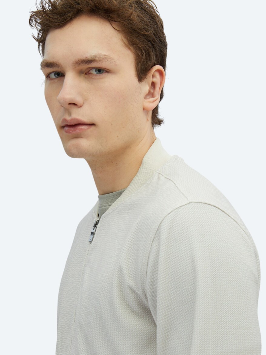 Beige Regular Fit Casual Knitting Coat - 4