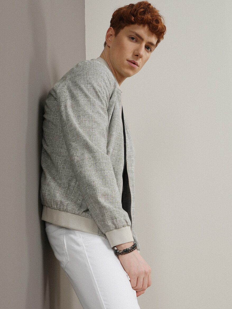 Beige Regular Fit Casual Weaving Coat - 2