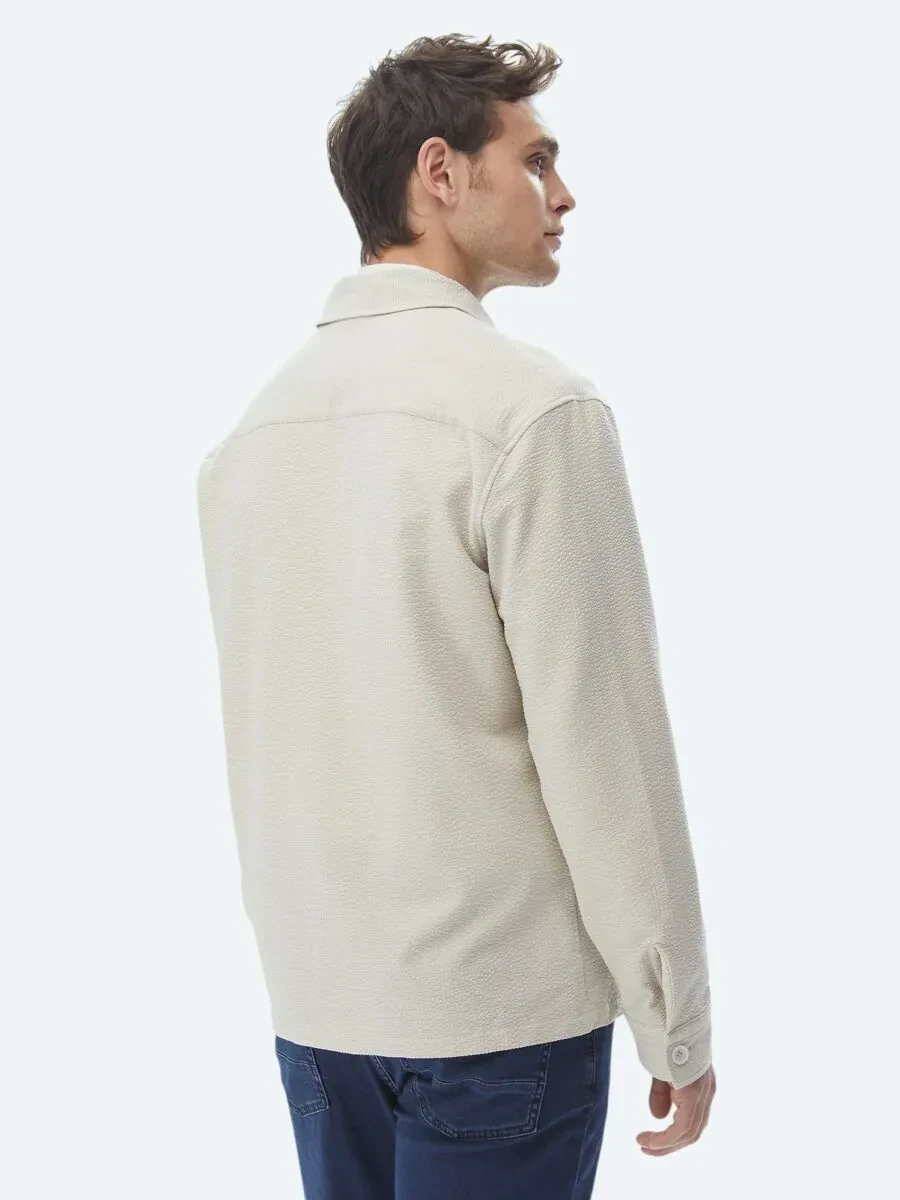 Beige Regular Fit Casual Weaving Coat - 14
