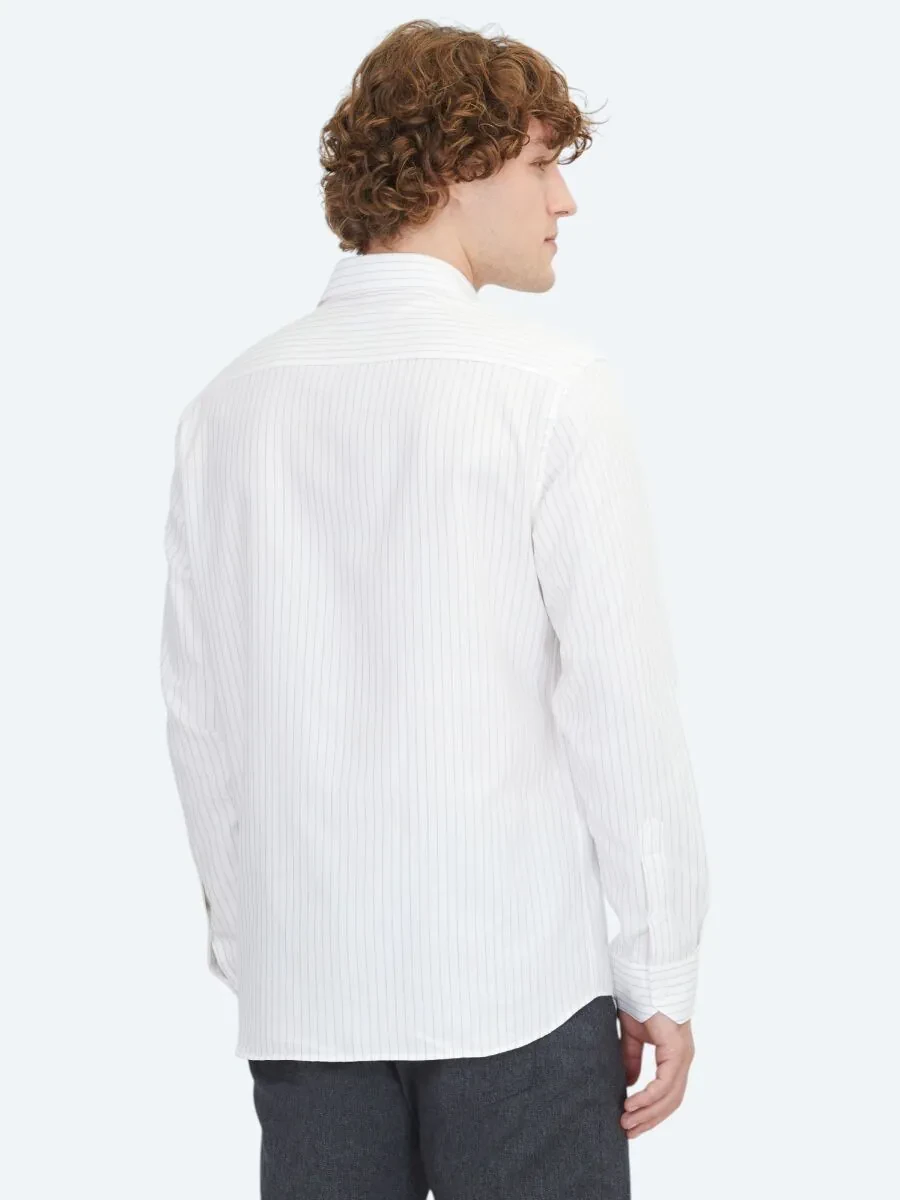 Beige Regular Fit Weaving Classical 100% Cotton Shirt - 5