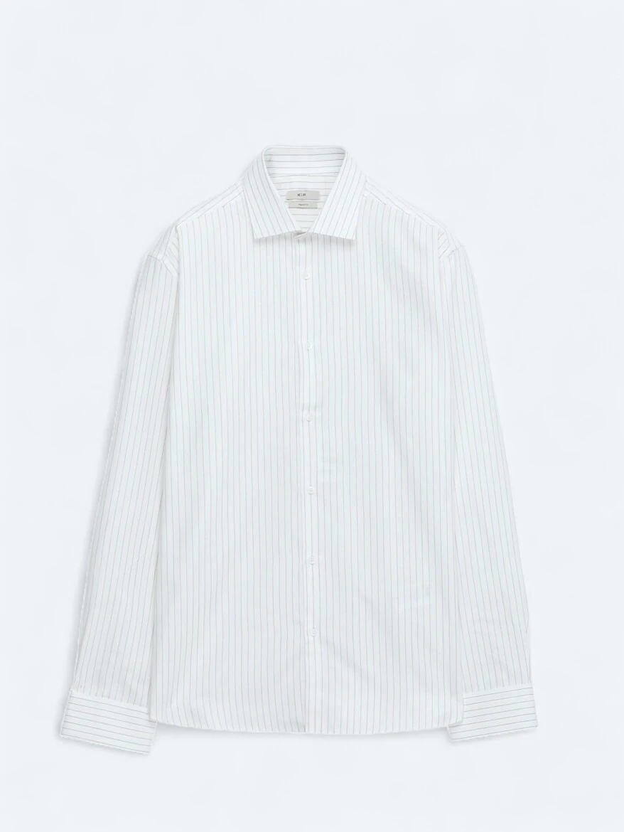 Beige Regular Fit Weaving Classical 100% Cotton Shirt - 6