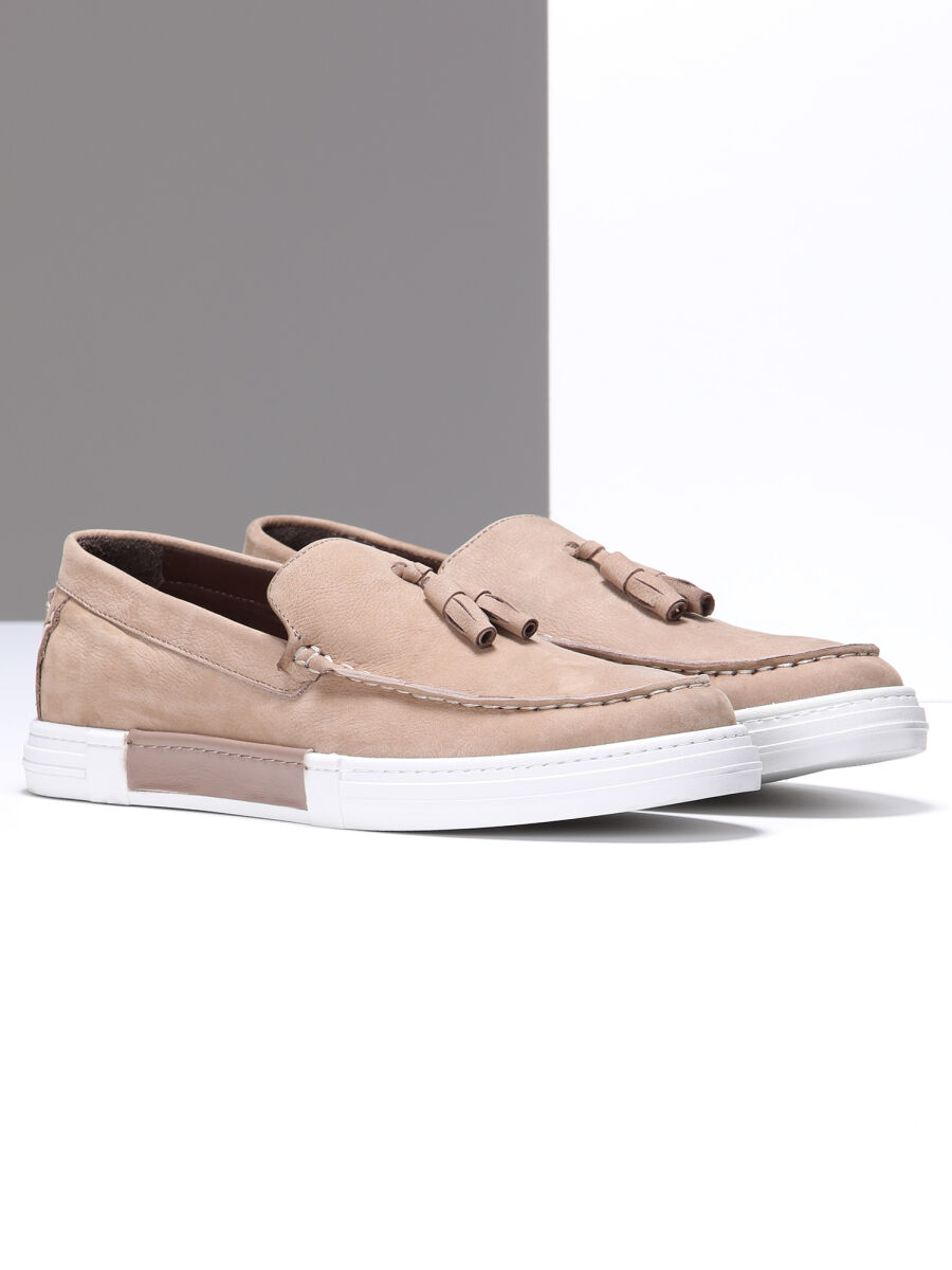 Beige Suede Casual Loafer - 2