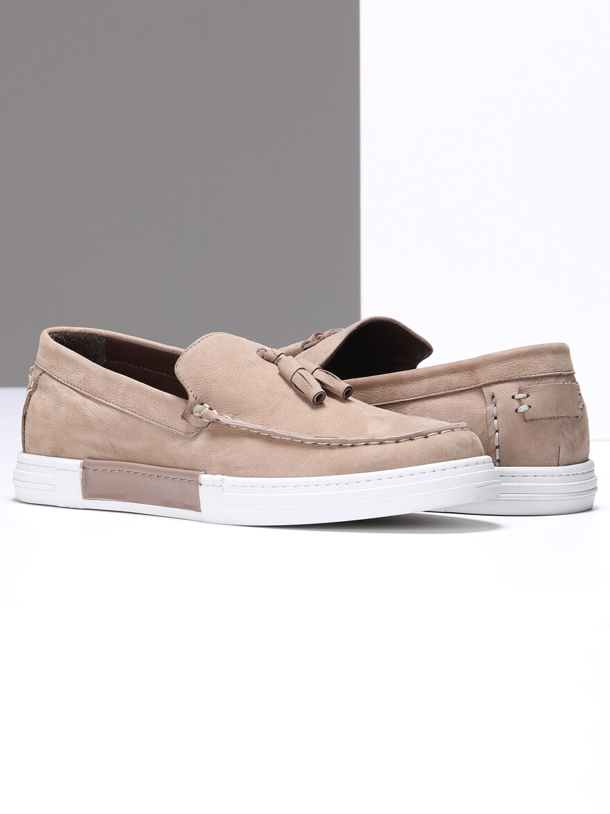 Beige Suede Casual Loafer - 3