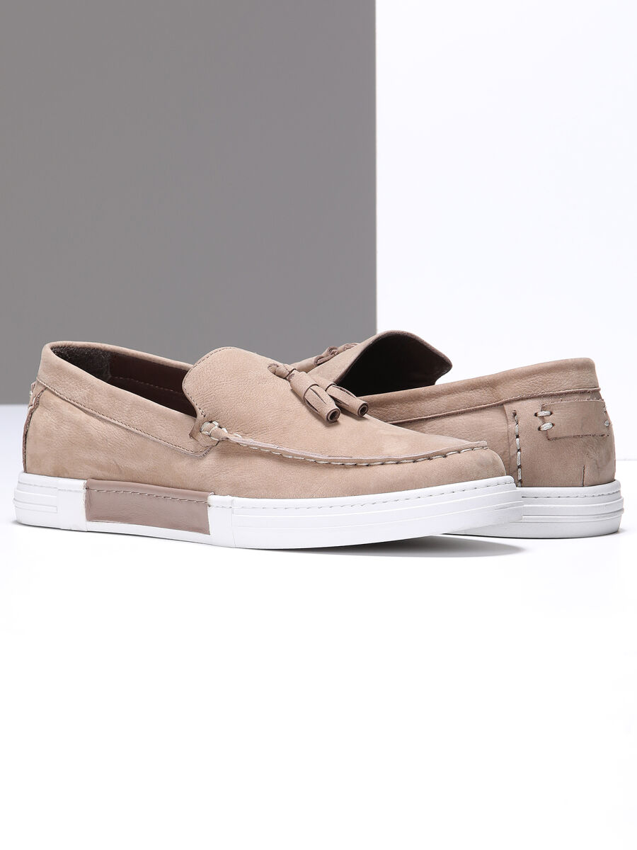 Beige Suede Casual Loafer - 3