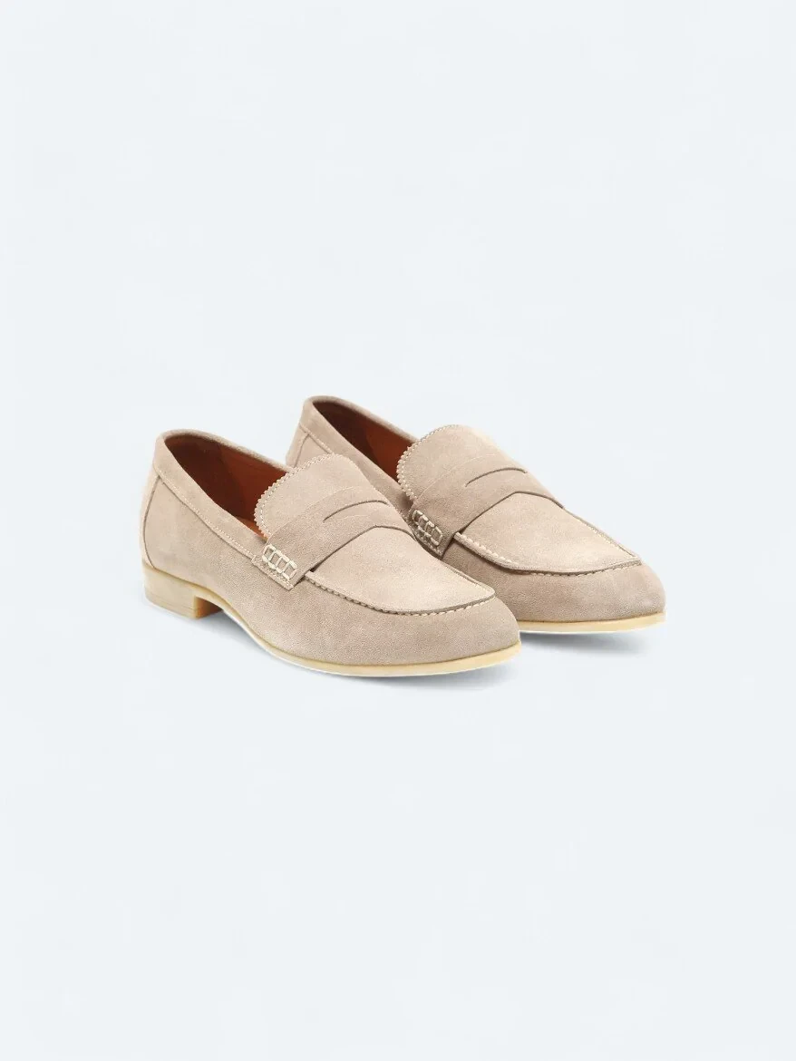 Beige Suede Casual Loafer - 2