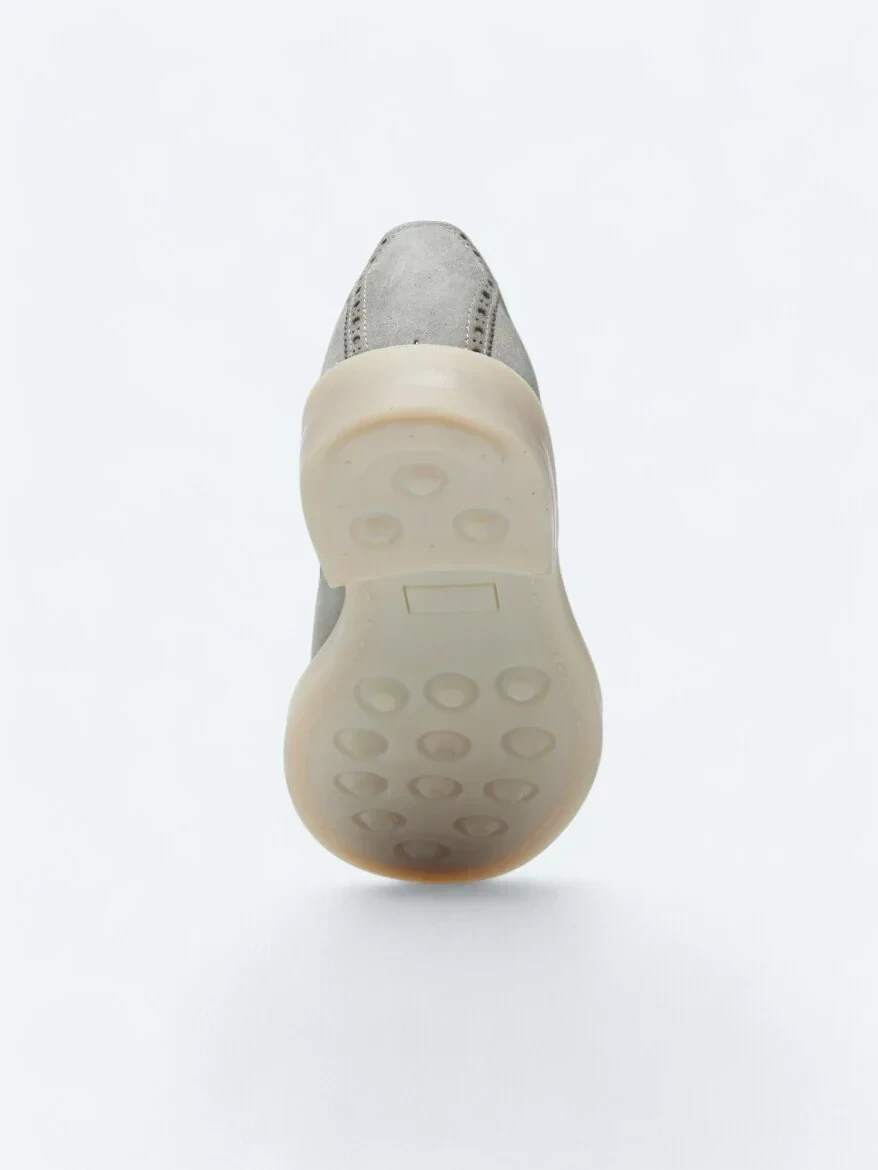 Beige Suede Smart Casual Shoes - 4