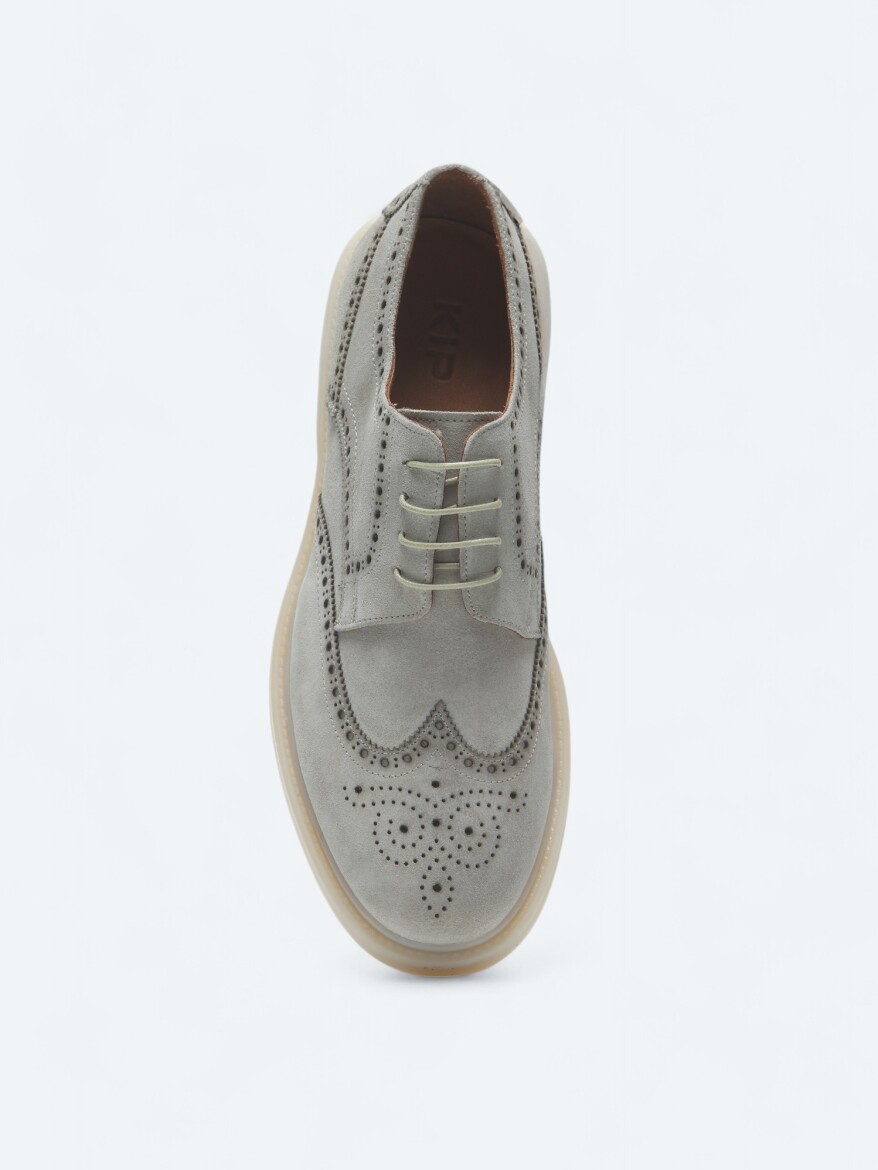 Beige Suede Smart Casual Shoes - 3