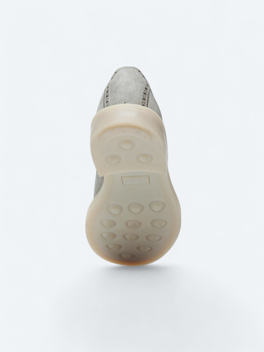 Beige Suede Smart Casual Shoes - 4