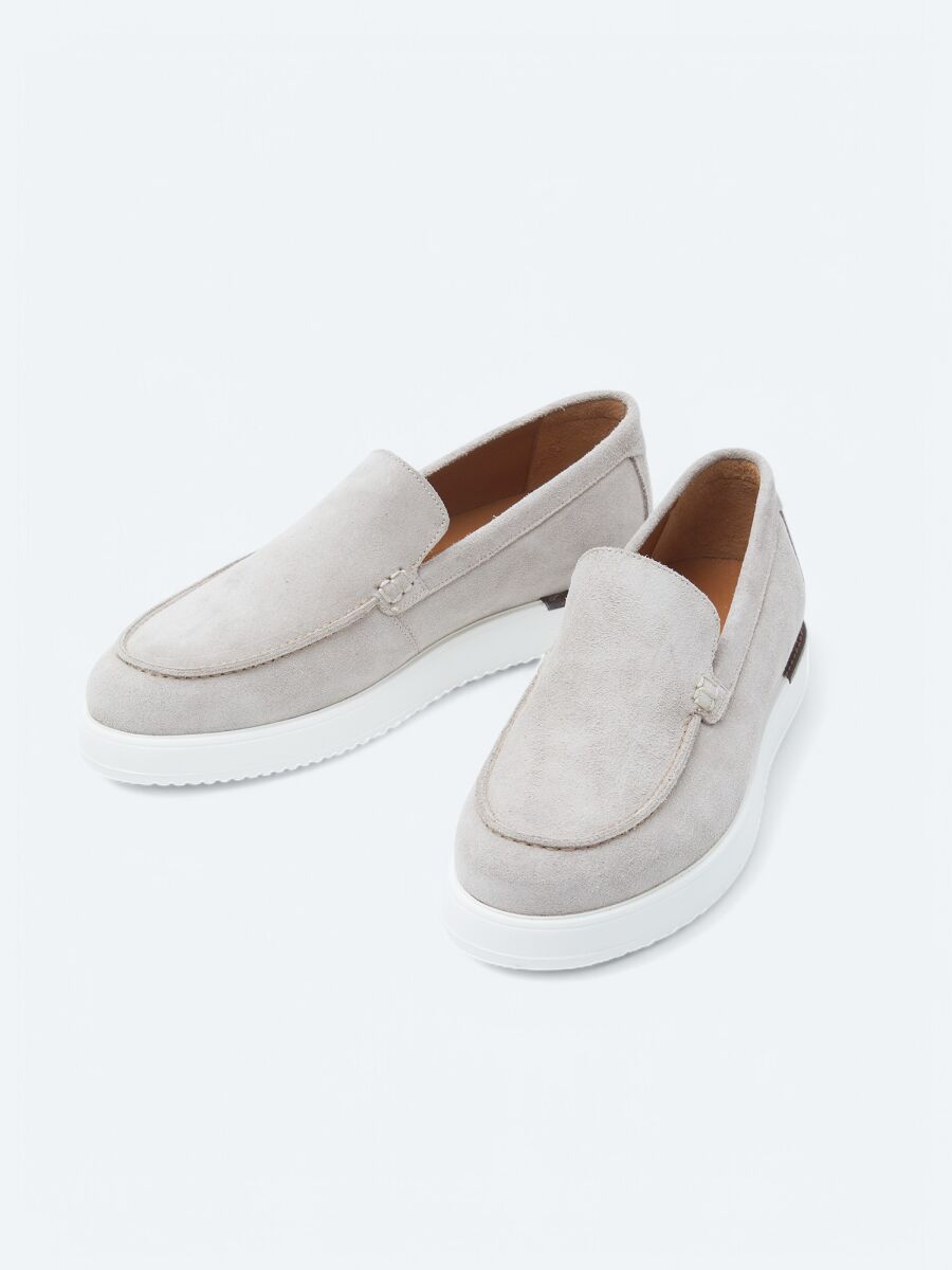 Beige Suede Smart Casual Shoes - 2
