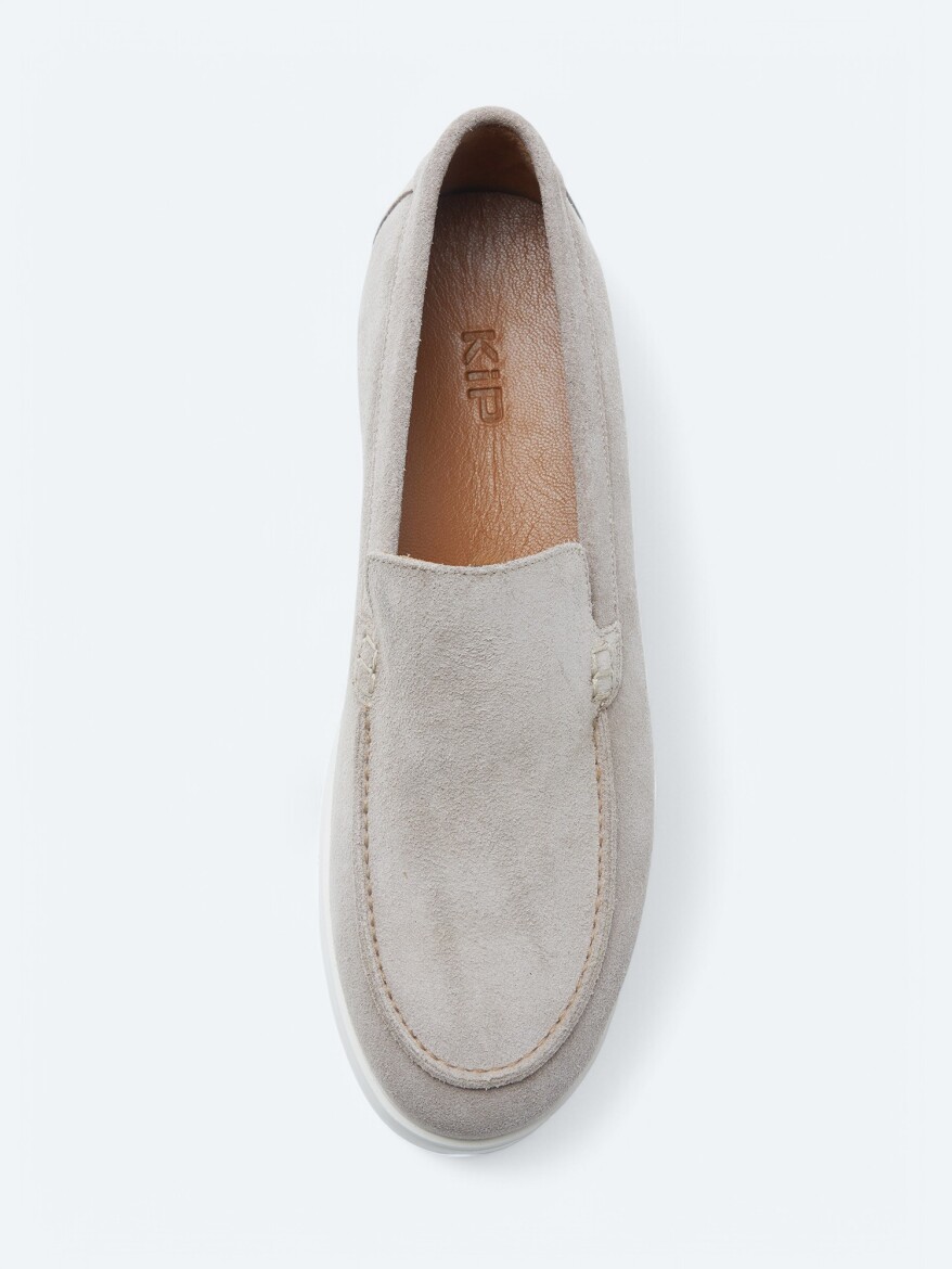 Beige Suede Smart Casual Shoes - 3