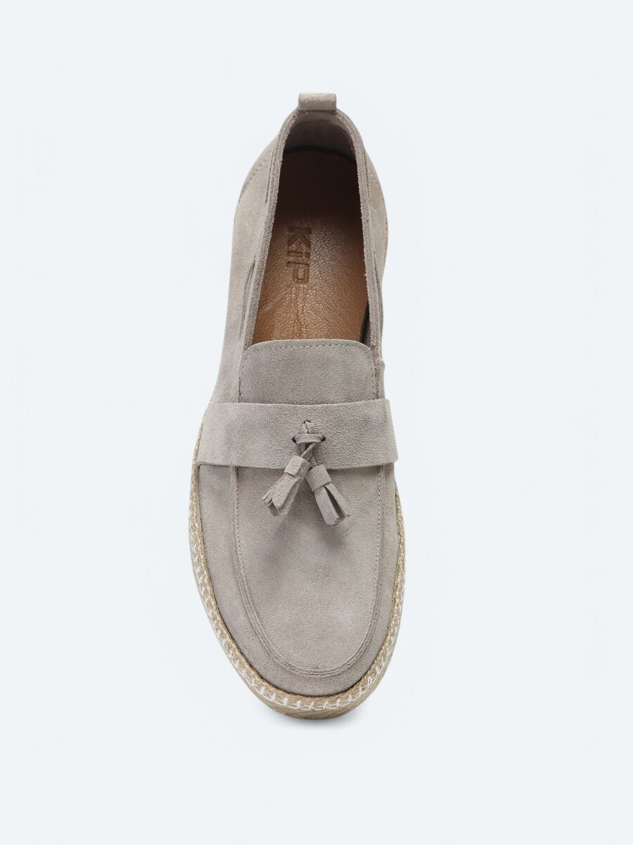 Beige Suede Smart Casual Shoes - 3
