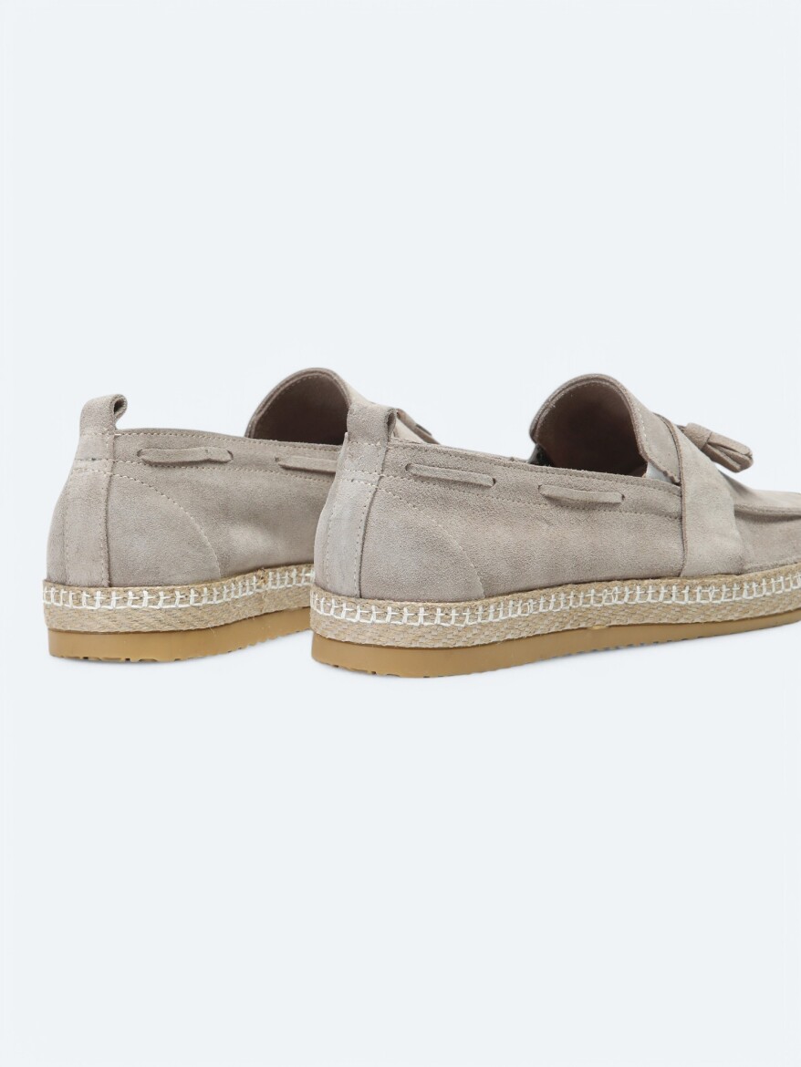 Beige Suede Smart Casual Shoes - 5