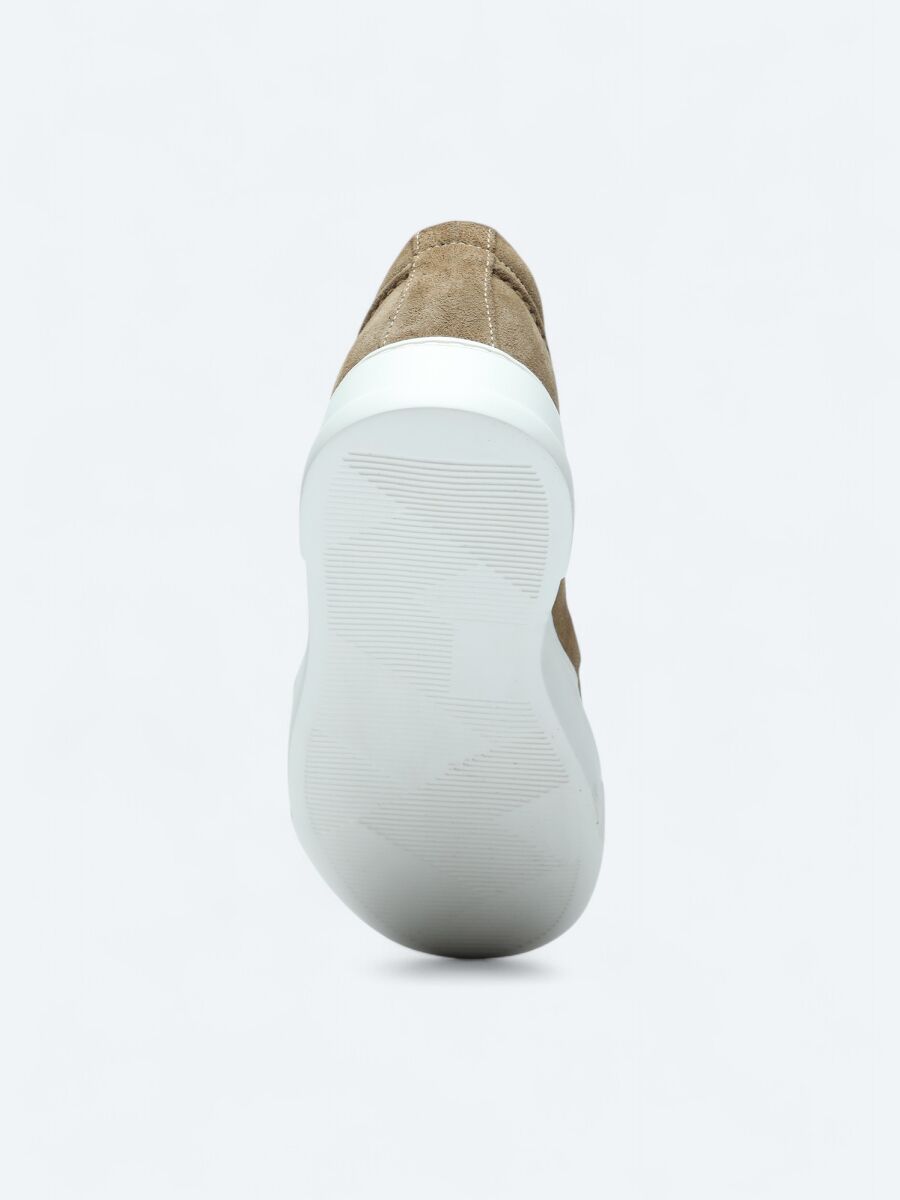 Beige Suede Smart Casual Shoes - 4