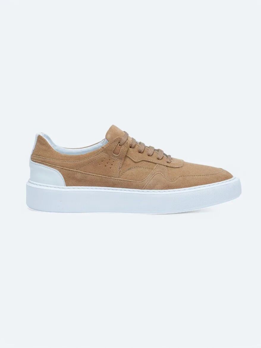 Beige Suede Sport Sneaker - 1