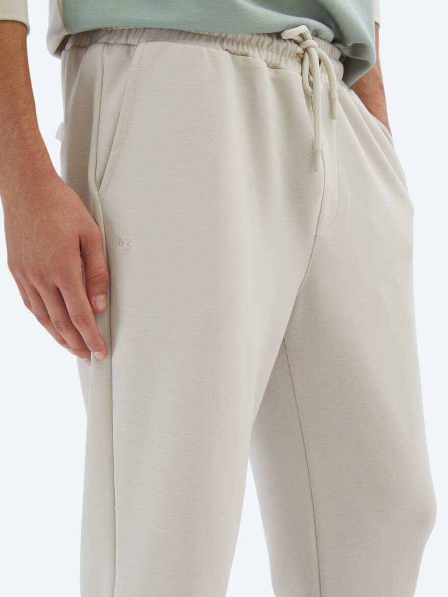 Beige Sweat Pants - 4