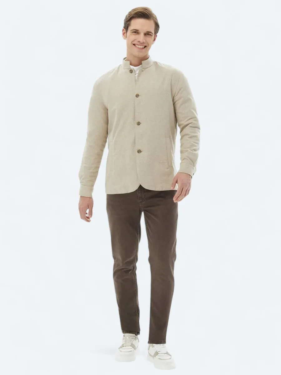 Beige Weaving Coat - 3