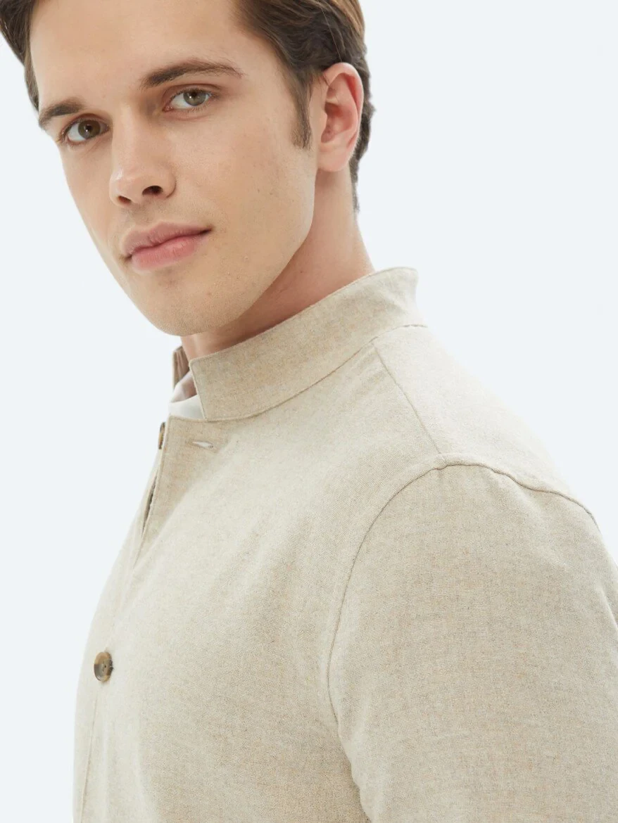 Beige Weaving Coat - 9