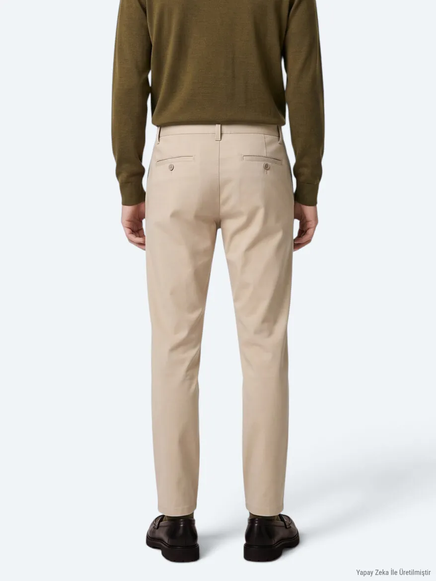 Beige Weaving Jogging Fit Casual Cotton Blended Trousers - 6