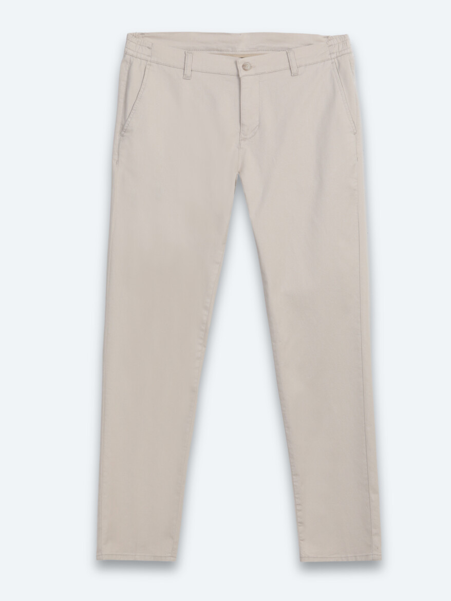 Beige Weaving Jogging Fit Casual Cotton Blended Trousers - 5