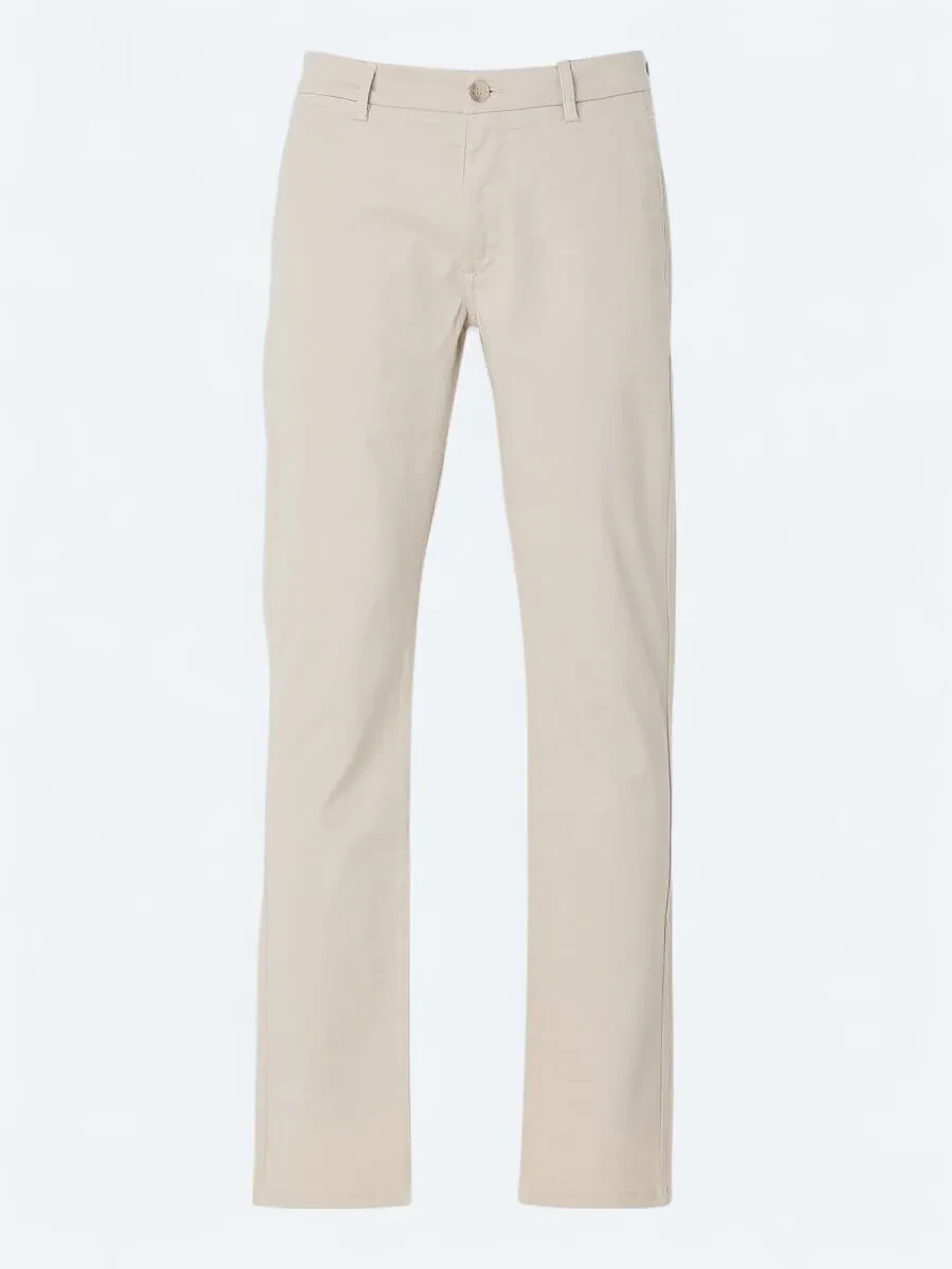 Beige Weaving Jogging Fit Casual Trousers - 5
