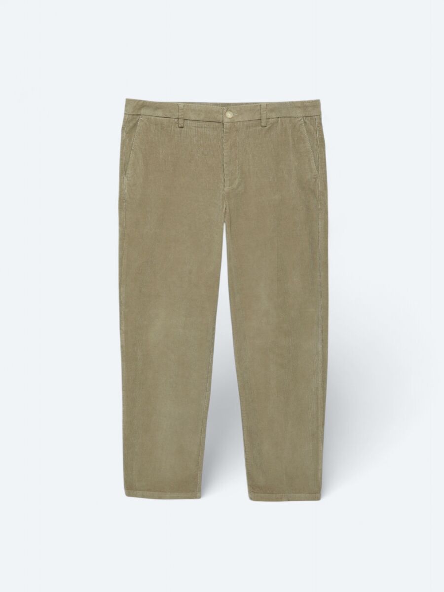 Beige Weaving Loose Fit Casual Cotton Blended Trousers - 5