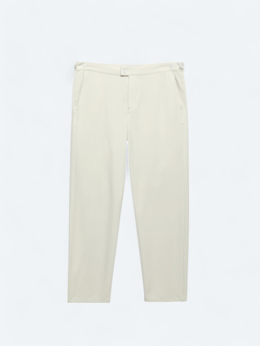 Beige Weaving Loose Fit Casual Trousers - 6